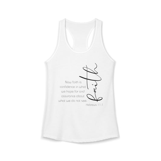 Hebrews 11:1 Faith Scripture Racerback Tank | Women's Inspirational Verse