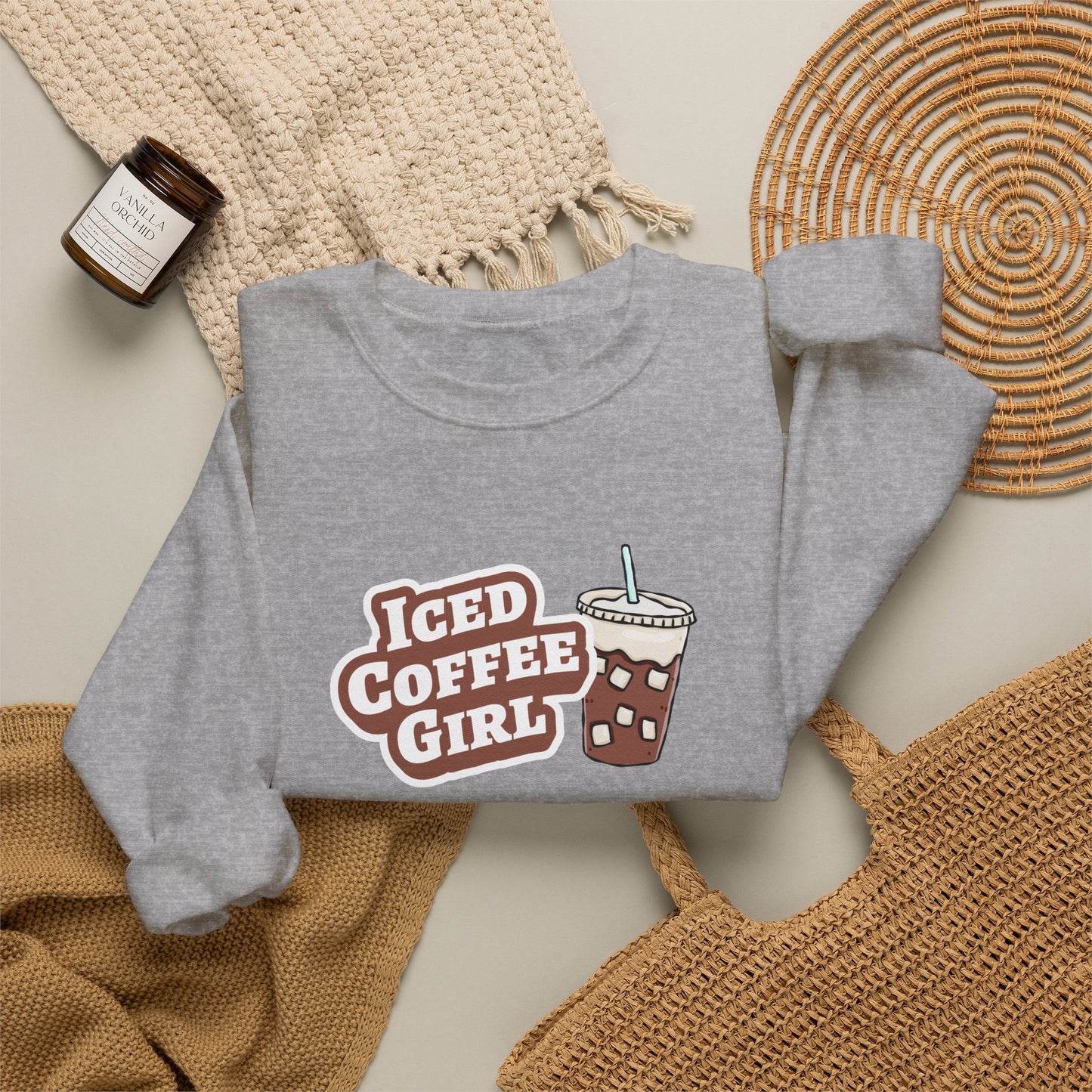 Iced Coffee Girl Crewneck Sweatshirt