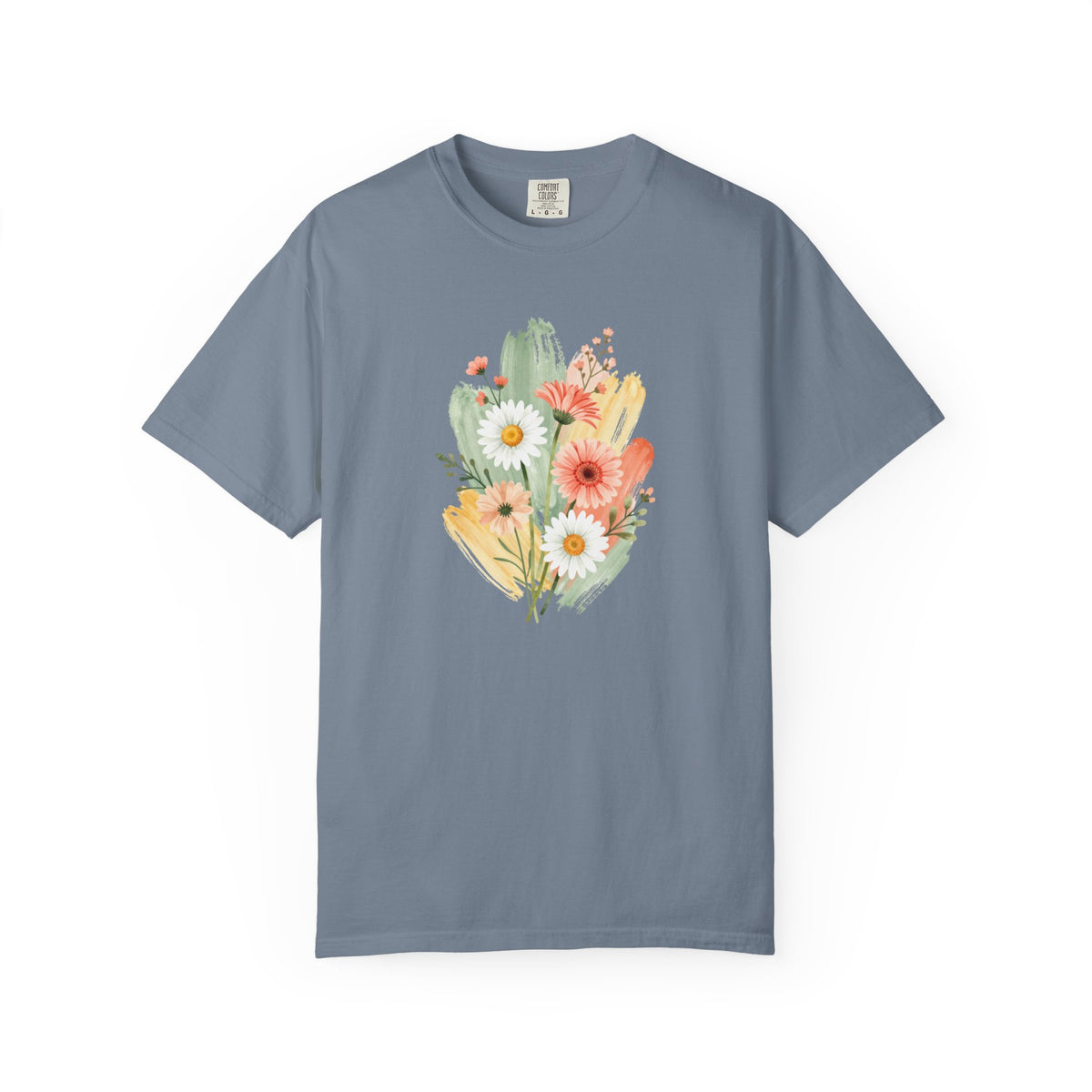 Watercolor Flowers Graphic Garment-Dyed Comfort Colors T-shirt