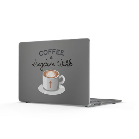 Matte MacBook Case — “Coffee & Kingdom Work” Christian Laptop Skin