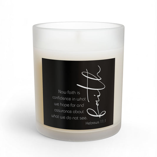 Hebrews 11:1 Faith Quote Glass Candle | 11oz