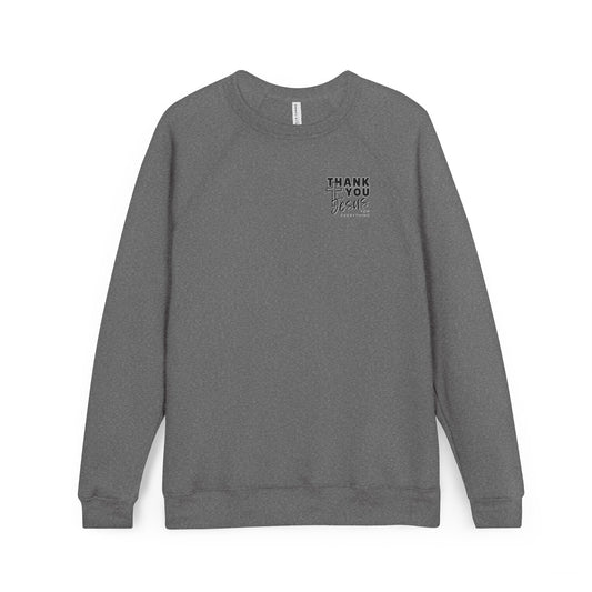 Cross Thank You Jesus Sweatshirt - Soft Bella-Canvas Faith Christian Crewneck
