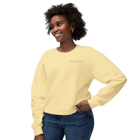 Script C|G Logo Crewneck Sweatshirt | Comfort Colors Butter Yellow Pullover