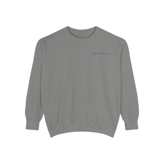Script Cultivated Grace Co. Logo Sweatshirt — Comfort Colors Garment-Dyed Crewneck
