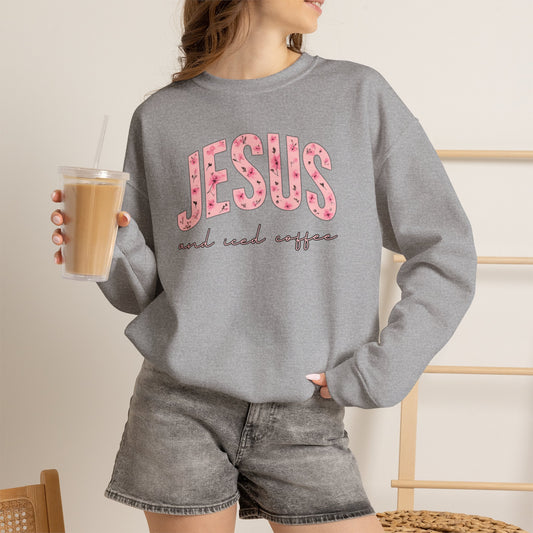 Jesus and Iced Coffee Crewneck Sweatshirt
