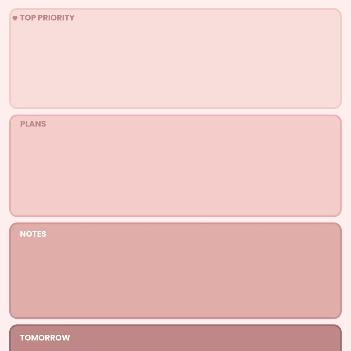 Blush Daily Priorities Notepad