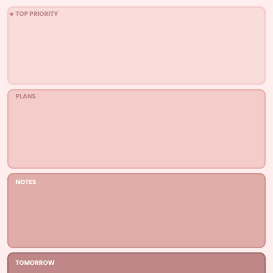 Blush Daily Priorities Notepad