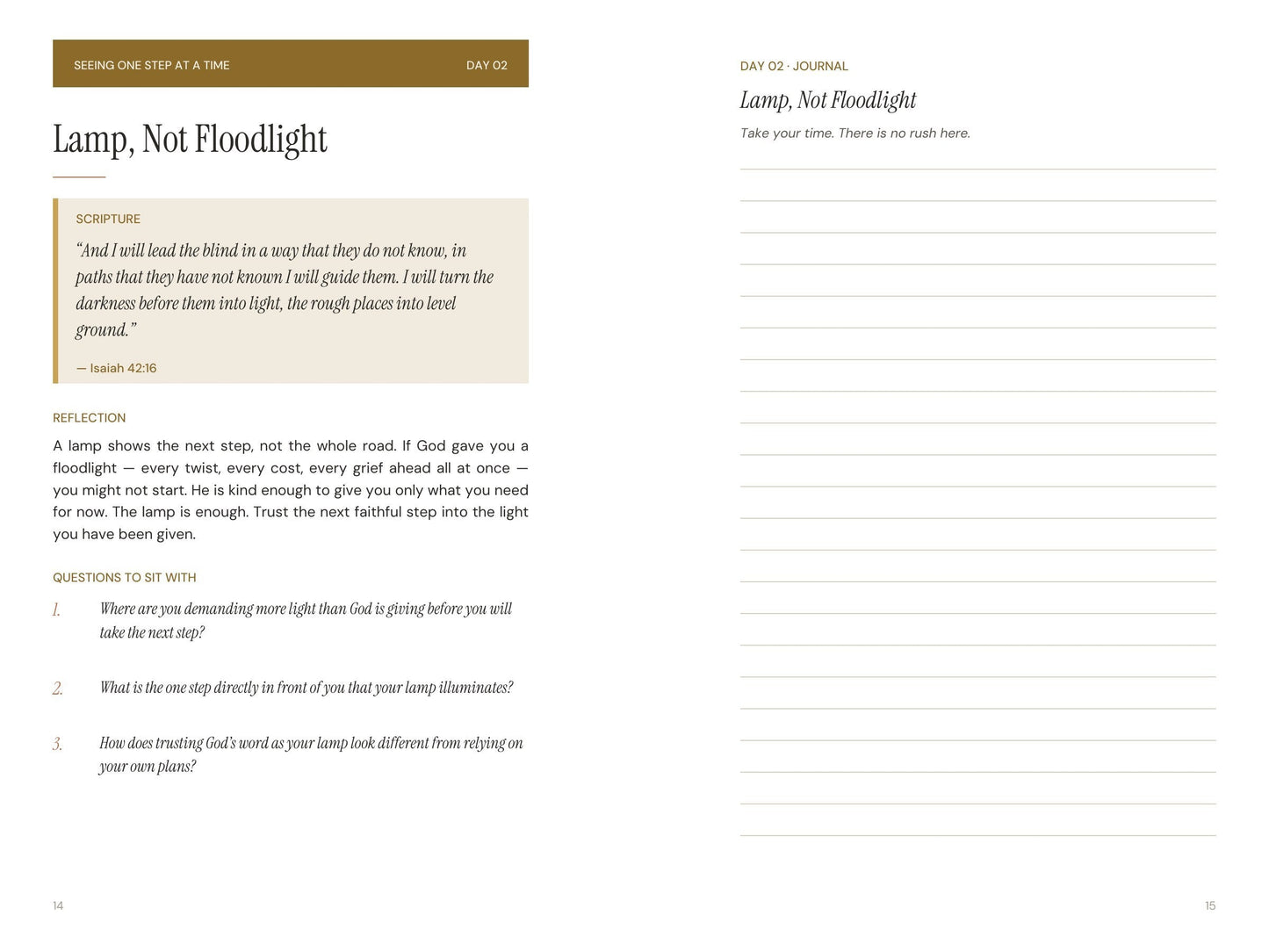 30 Days of Trust — sample day spread with scripture and journaling
