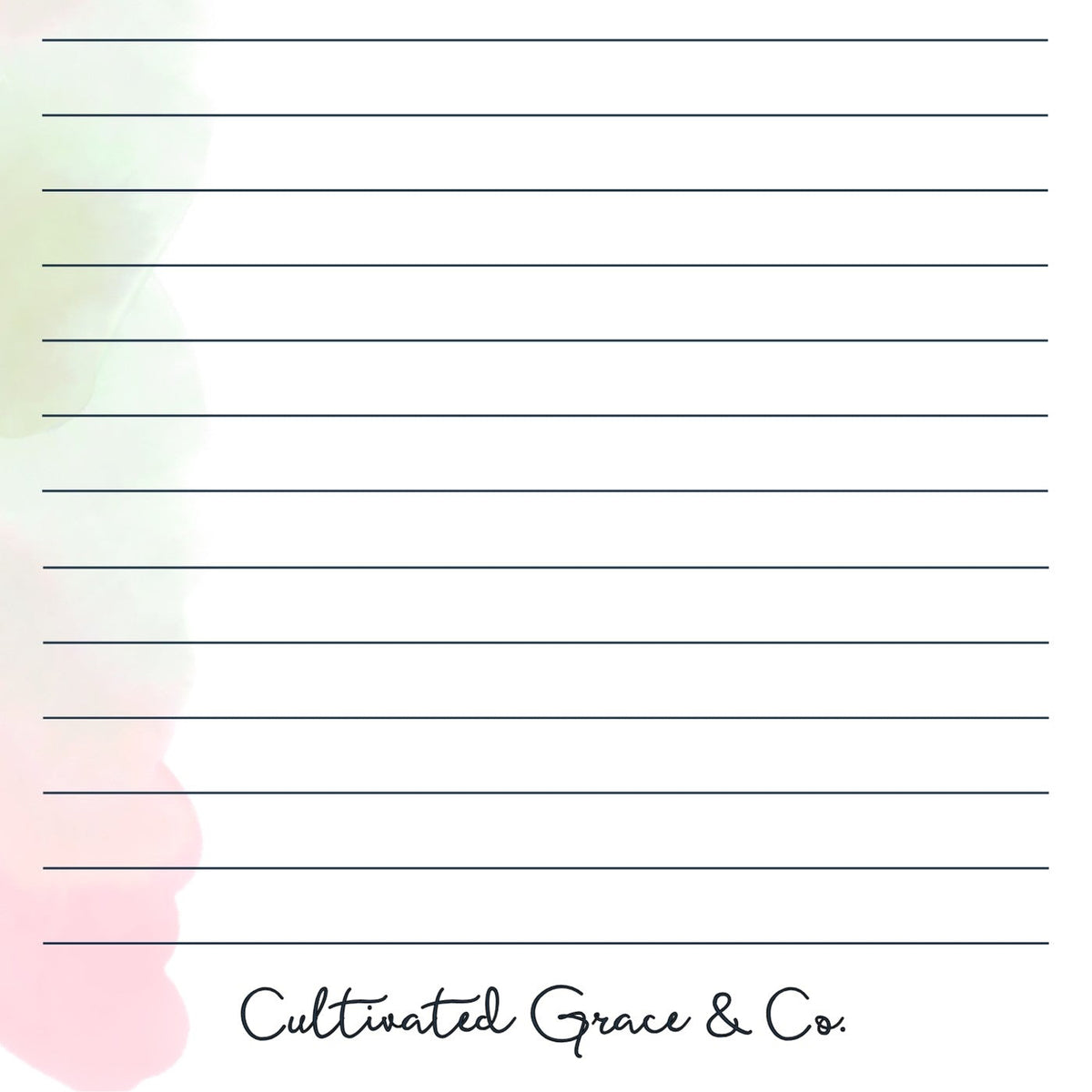 Pastel Watercolor Edge Lined Notepad