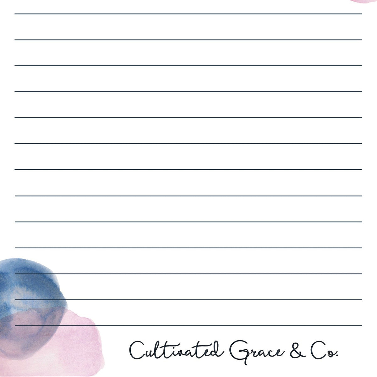 Watercolor Corners Lined Notepad