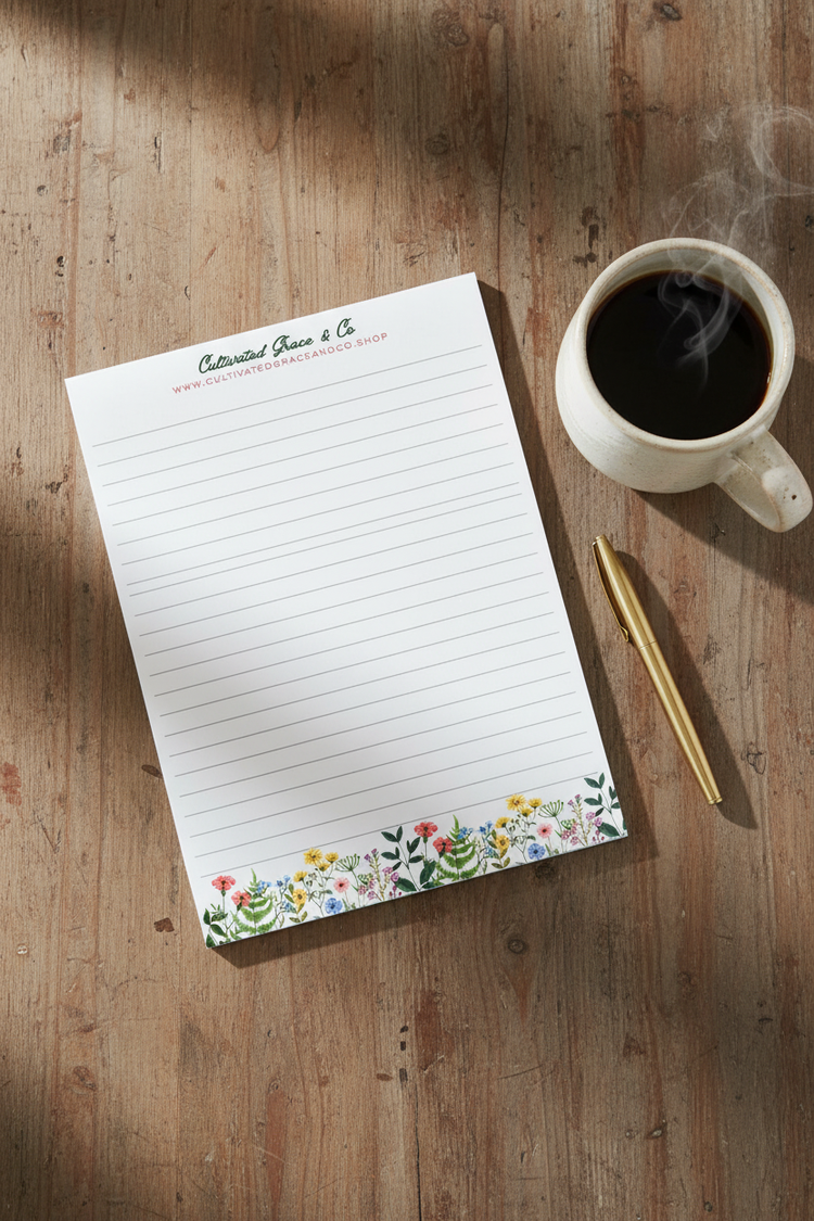 Cultivated Grace & Co. Garden Floral Notepad Lifestyle