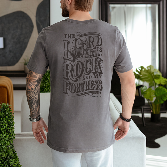 My Rock and My Fortress Graphic Tee — Psalm 18:2