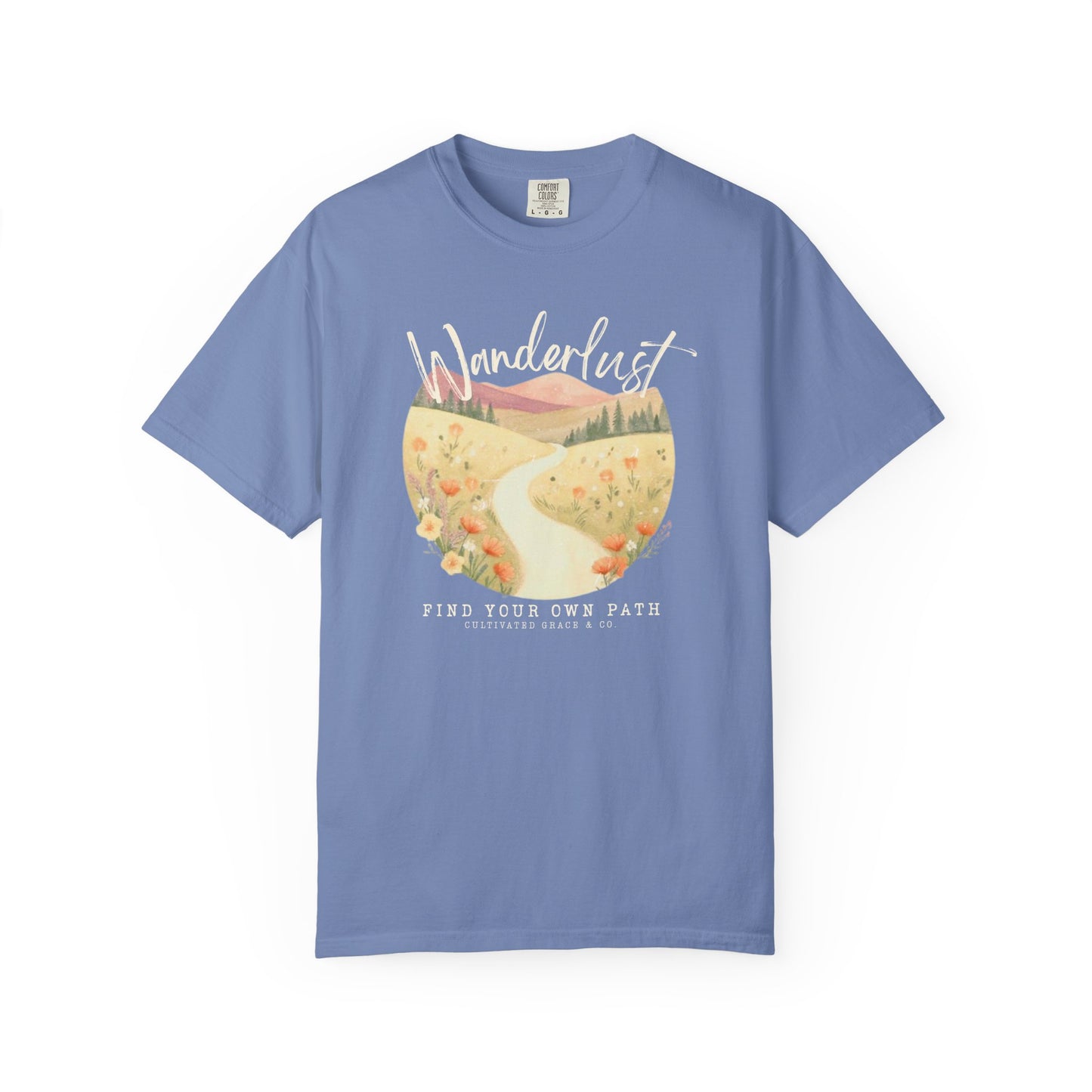 Wanderlust Comfort Colors T-Shirt — 'Wanderlust: Find Your Own Path' Graphic Tee