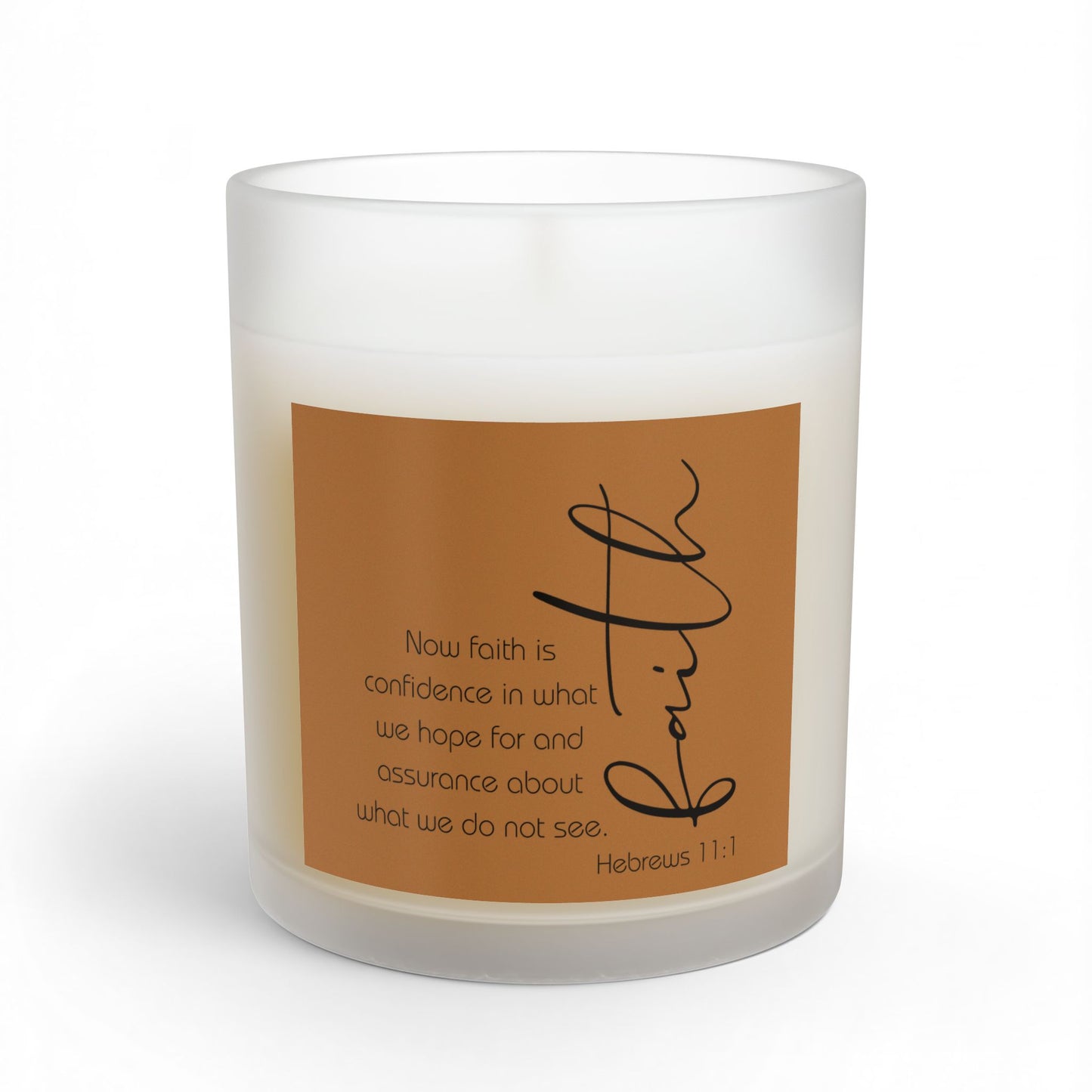 Kraft Brown Hebrews 11:1 Faith Quote Glass Candle | 11oz