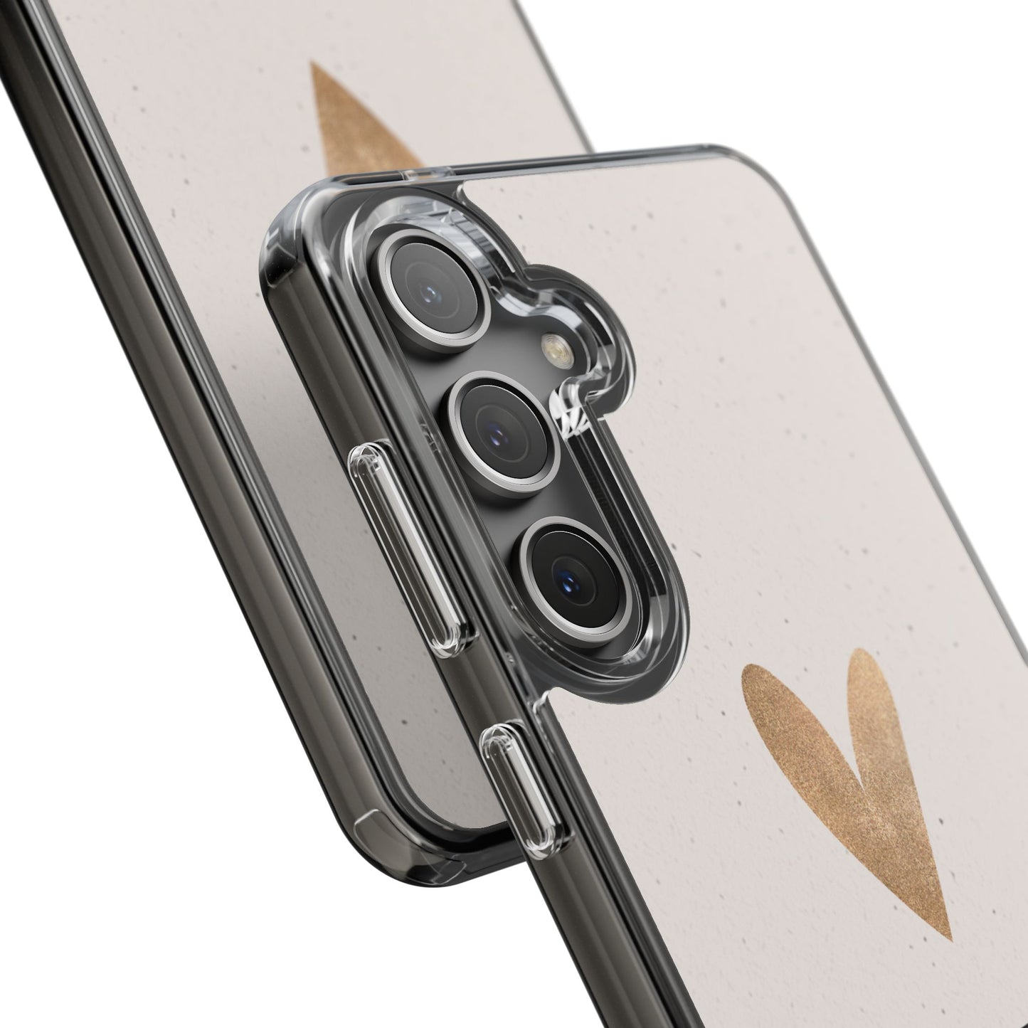 Gold Heart with Scripture phone case | Clear Impact-Resistant Case