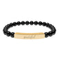 "Grateful" Natural Stone Bead Bracelet — Stretch Bar Bracelet