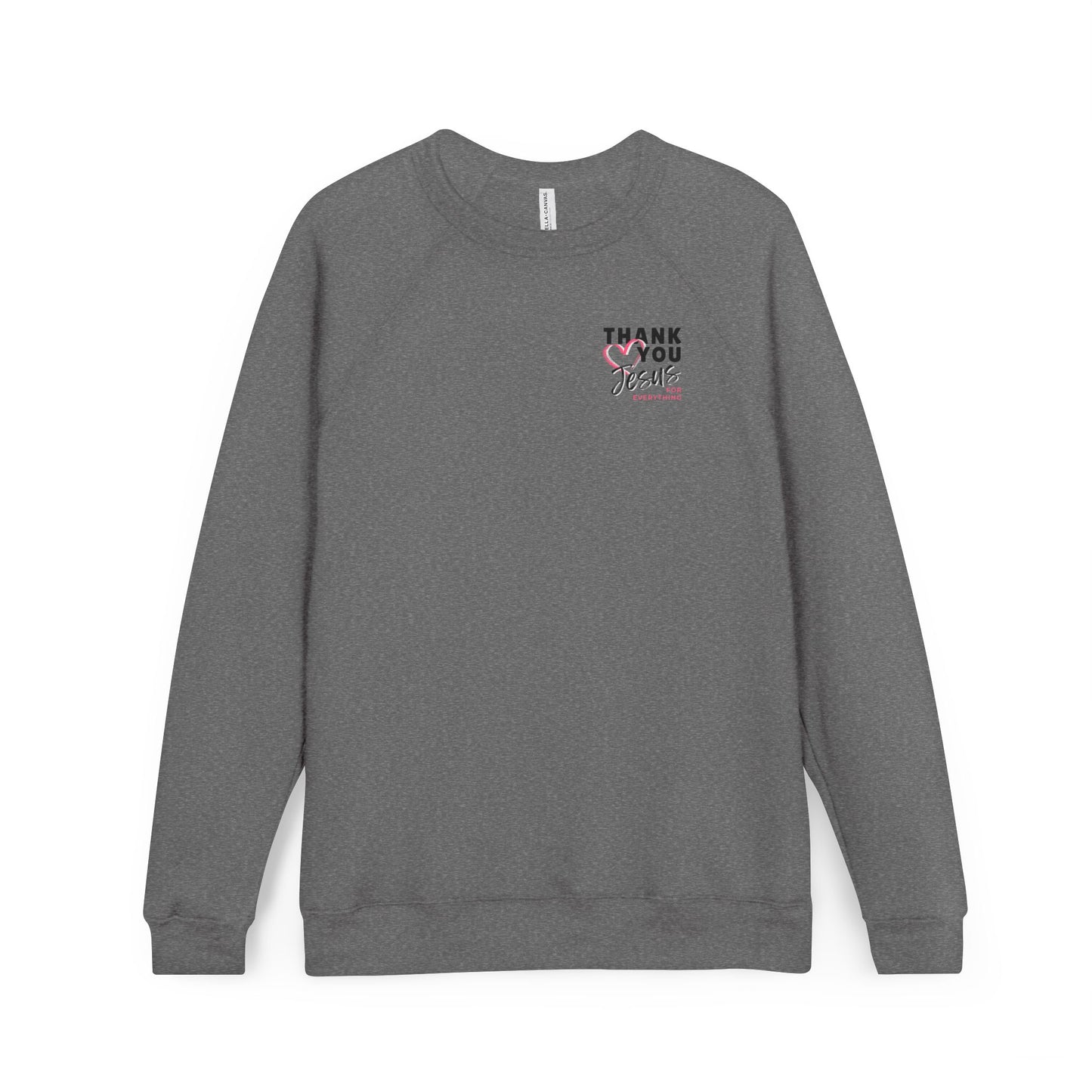 Heart Thank You Jesus Sweatshirt - Cozy Soft Bella-Canvas Faith Christian Crewneck