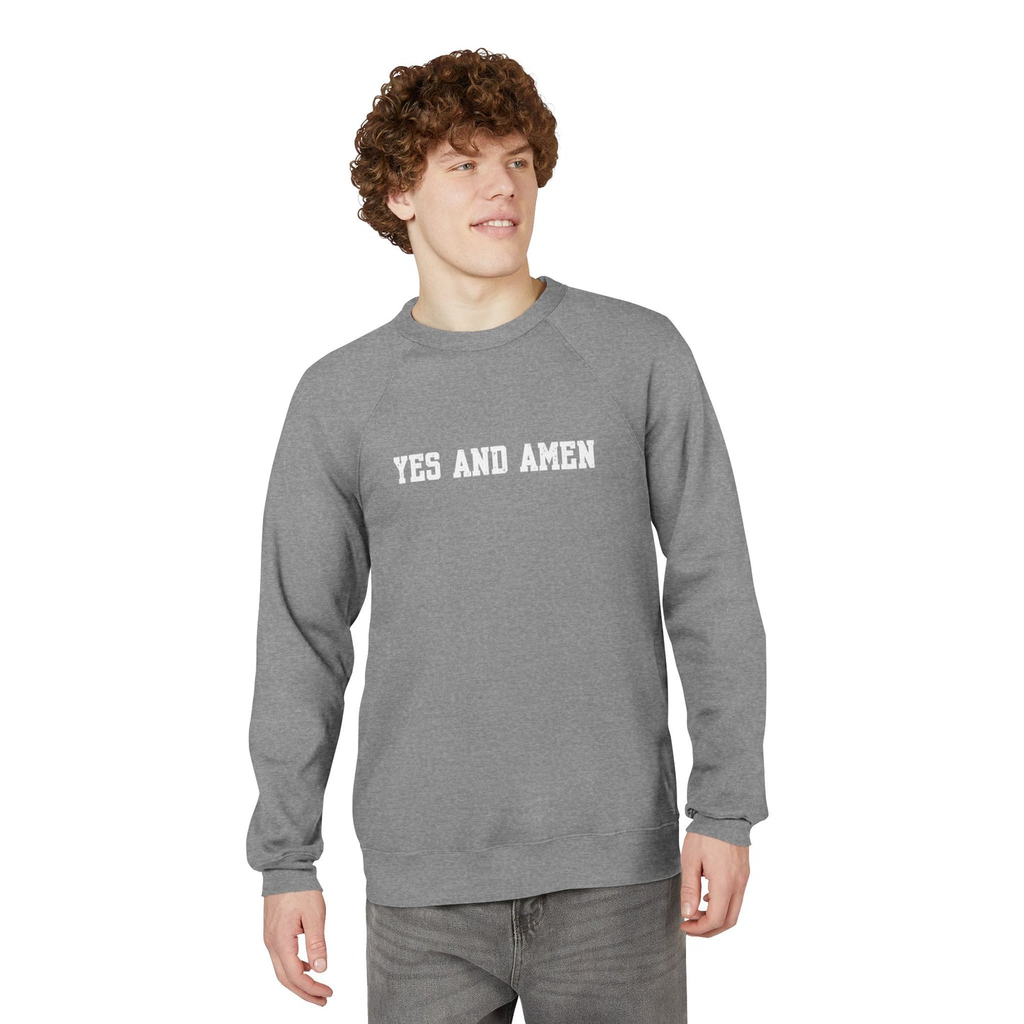 Yes And Amen Sweatshirt | Religious Faith Typography, Minimal Christian Crewneck