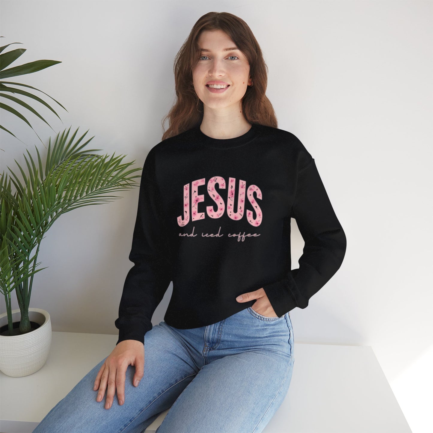 Jesus and Iced Coffee Crewneck Sweatshirt
