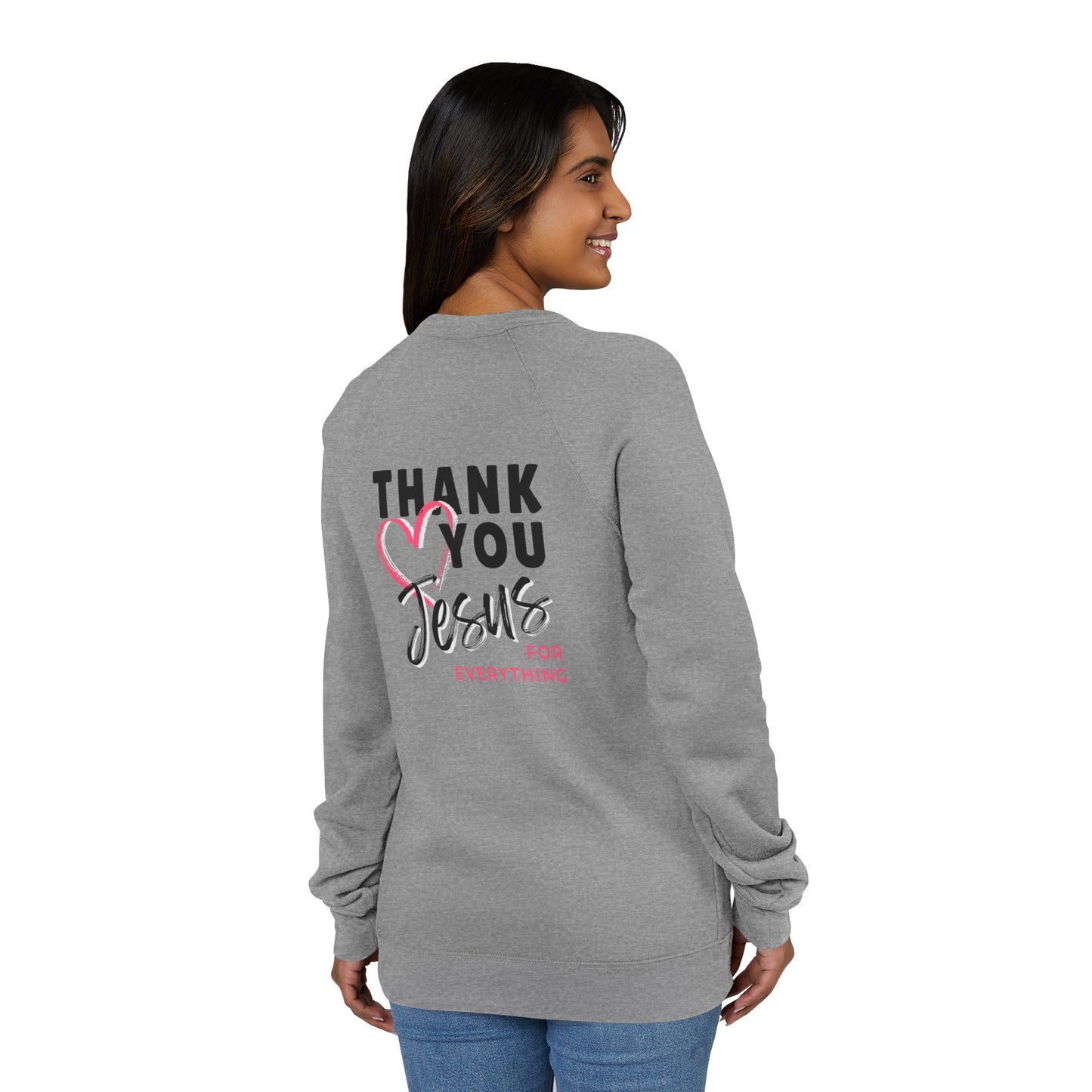 Heart Thank You Jesus Sweatshirt - Cozy Soft Bella-Canvas Faith Christian Crewneck