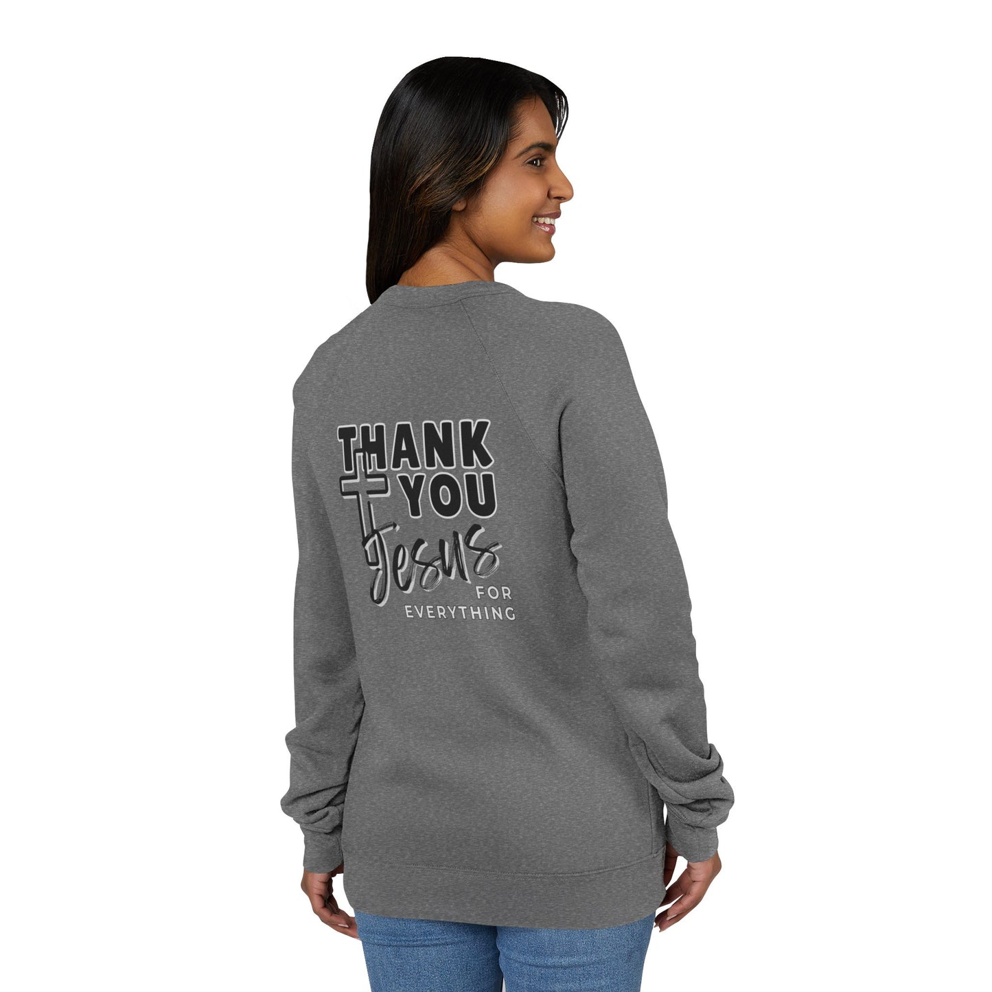 Cross Thank You Jesus Sweatshirt - Soft Bella-Canvas Faith Christian Crewneck
