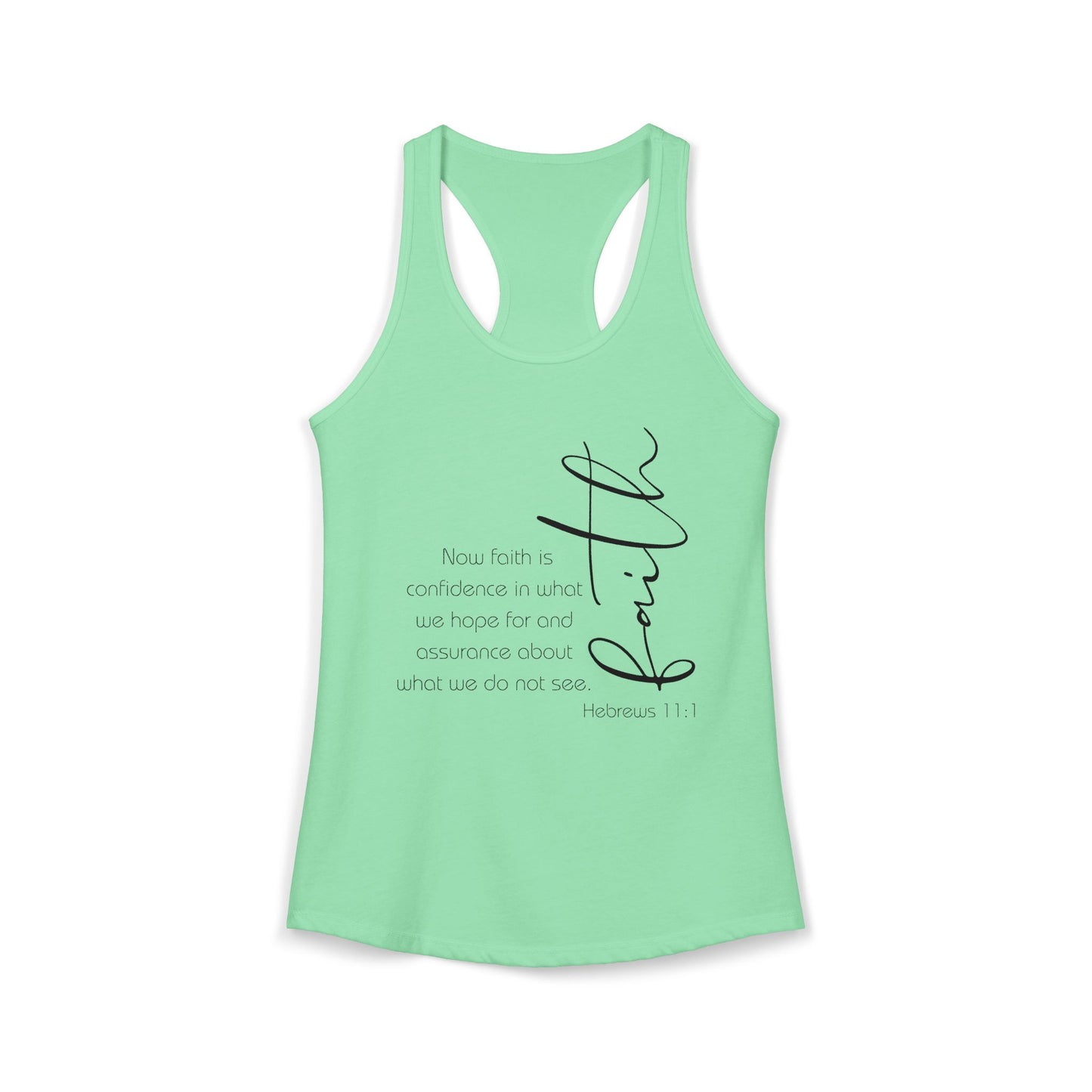 Hebrews 11:1 Faith Scripture Racerback Tank | Women's Inspirational Verse