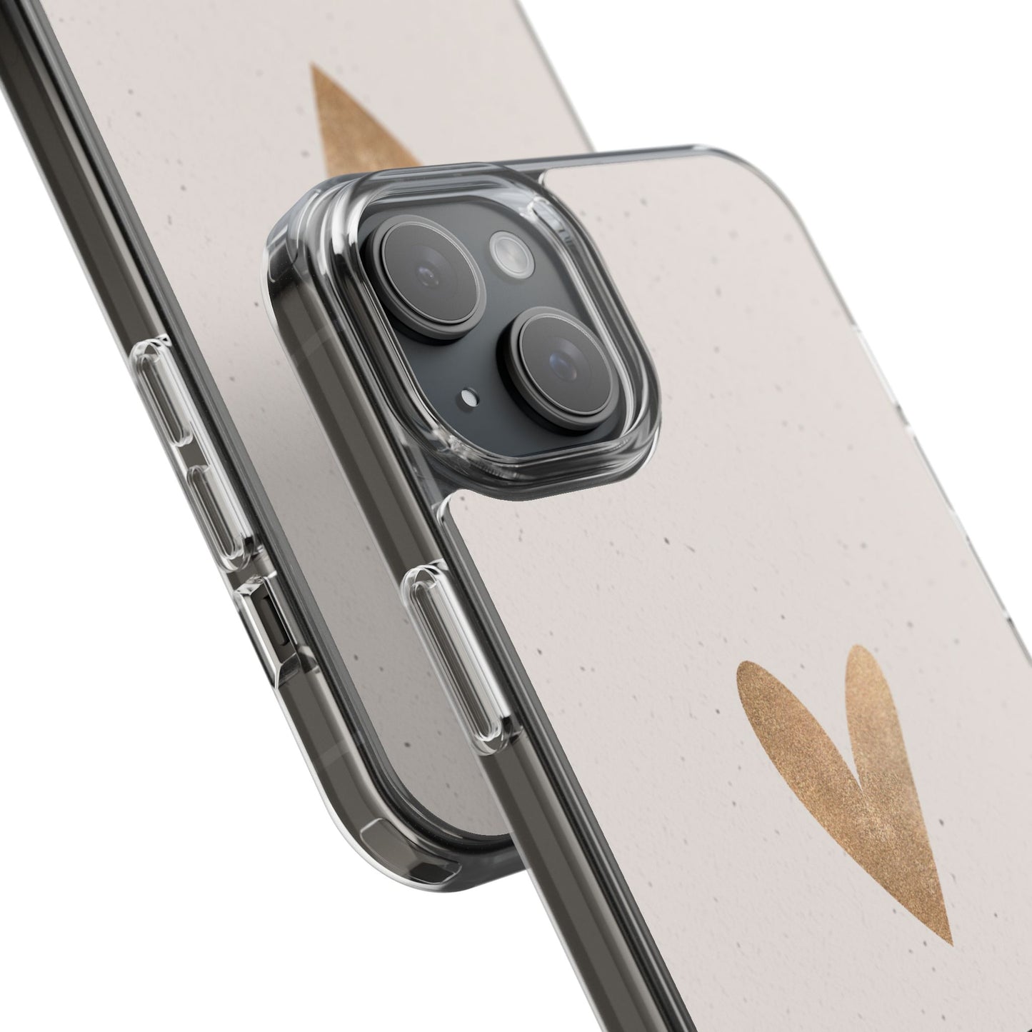 Gold Heart with Scripture phone case | Clear Impact-Resistant Case