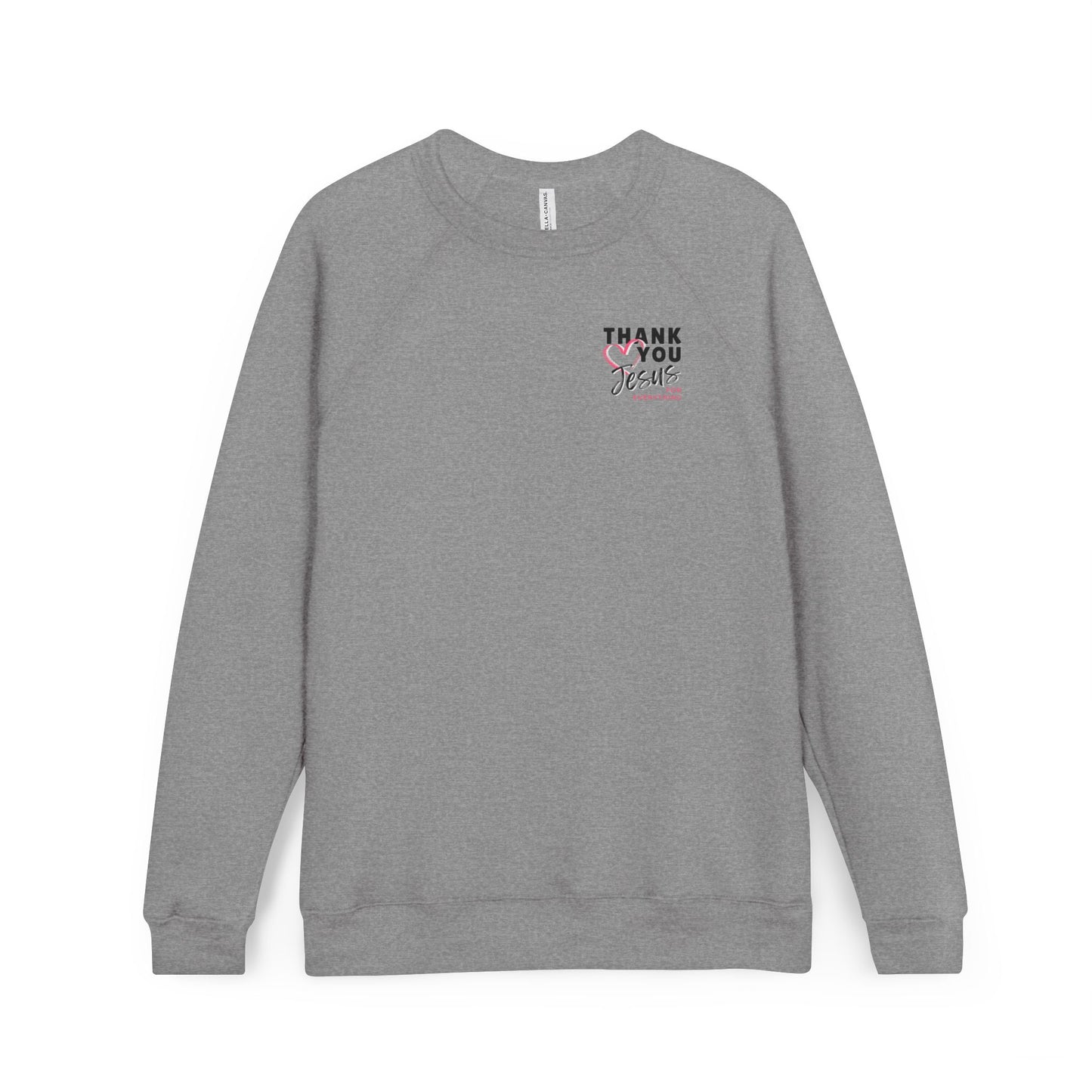 Heart Thank You Jesus Sweatshirt - Cozy Soft Bella-Canvas Faith Christian Crewneck