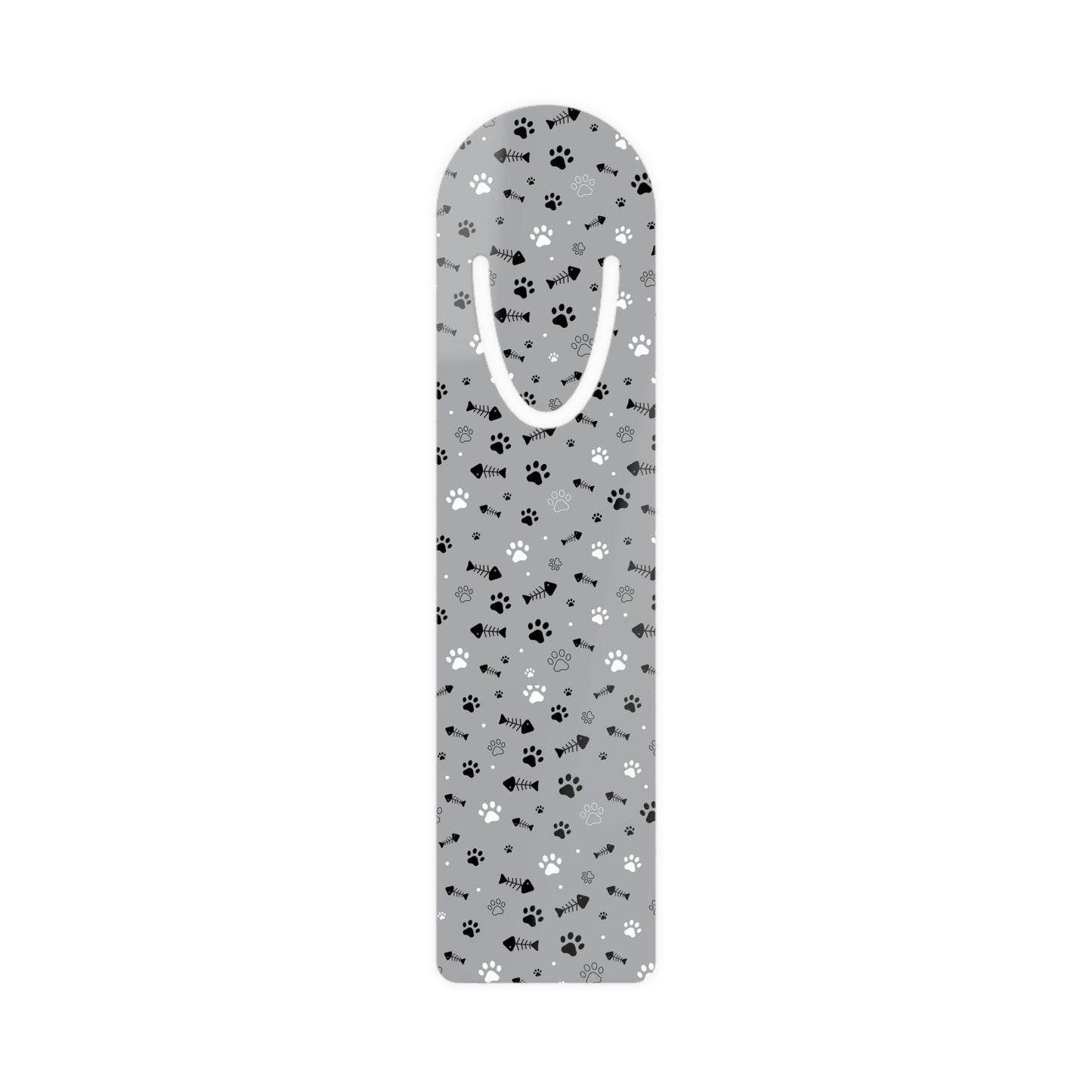 Paw Print Metal Bookmark — Silver Stainless Steel Bookmark for Cat & Dog Lovers