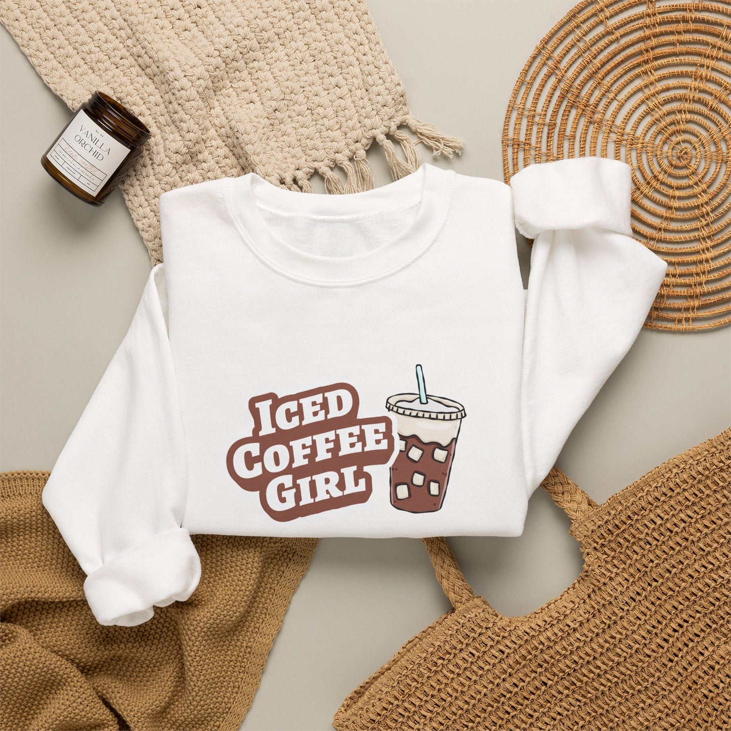 Iced Coffee Girl Crewneck Sweatshirt