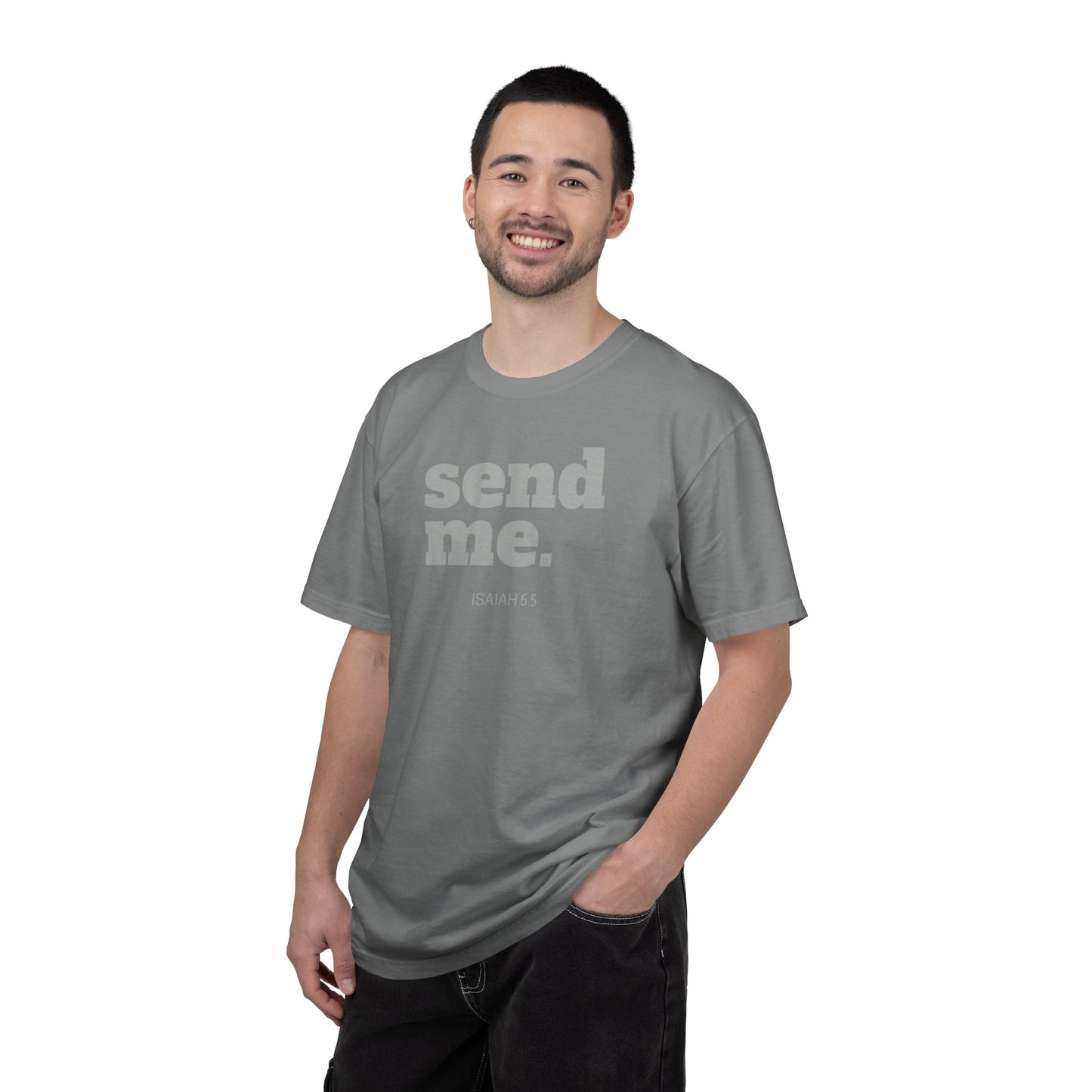 Send Me Isaiah 6:8 Graphic Comfort Colors T-shirt | Faith Inspired Christian Tee