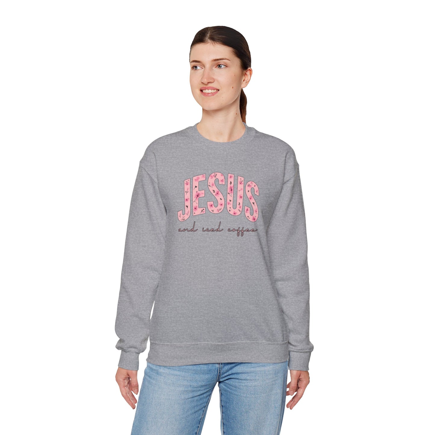 Jesus and Iced Coffee Crewneck Sweatshirt