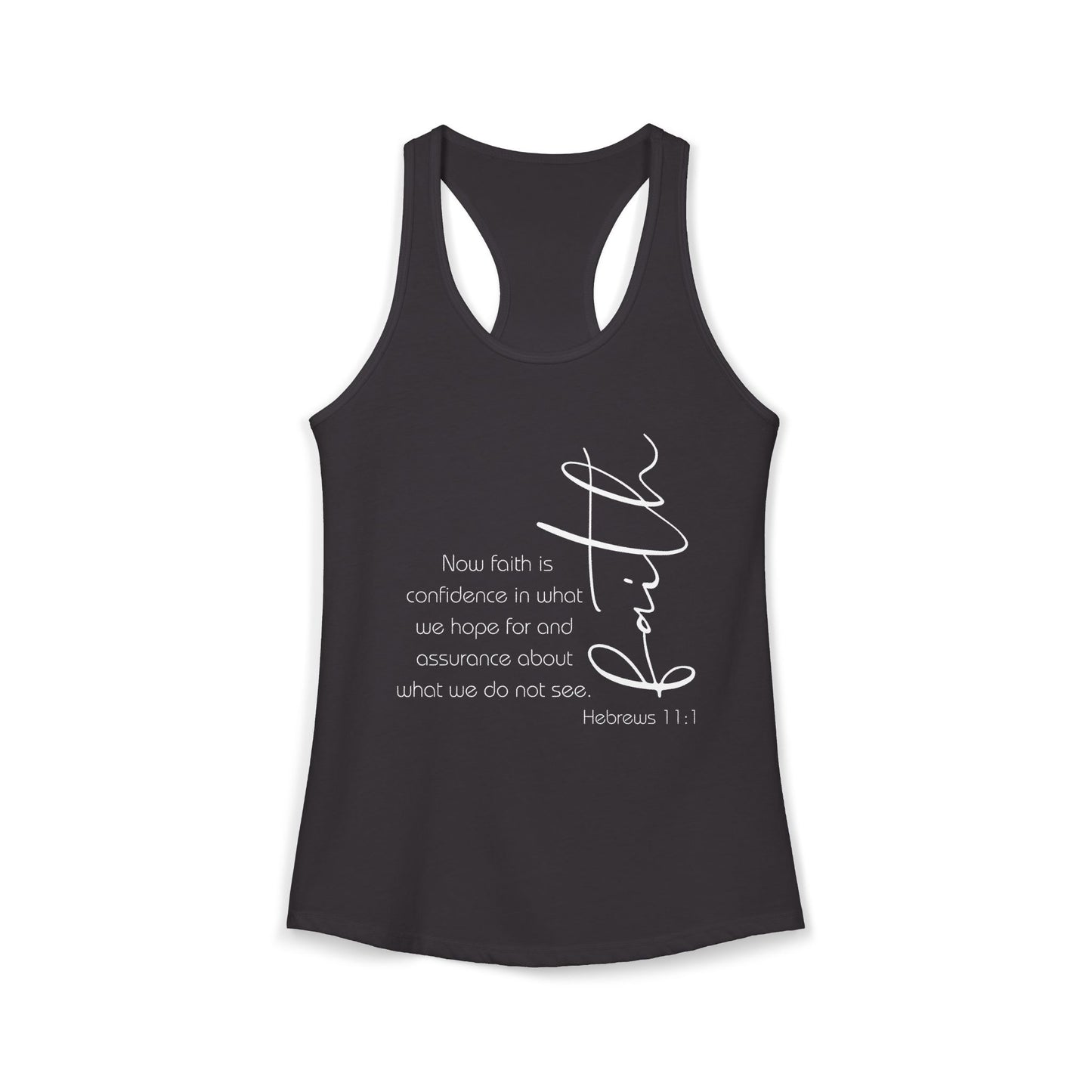 Hebrews 11:1 Faith Scripture Racerback Tank | Women's Inspirational Verse