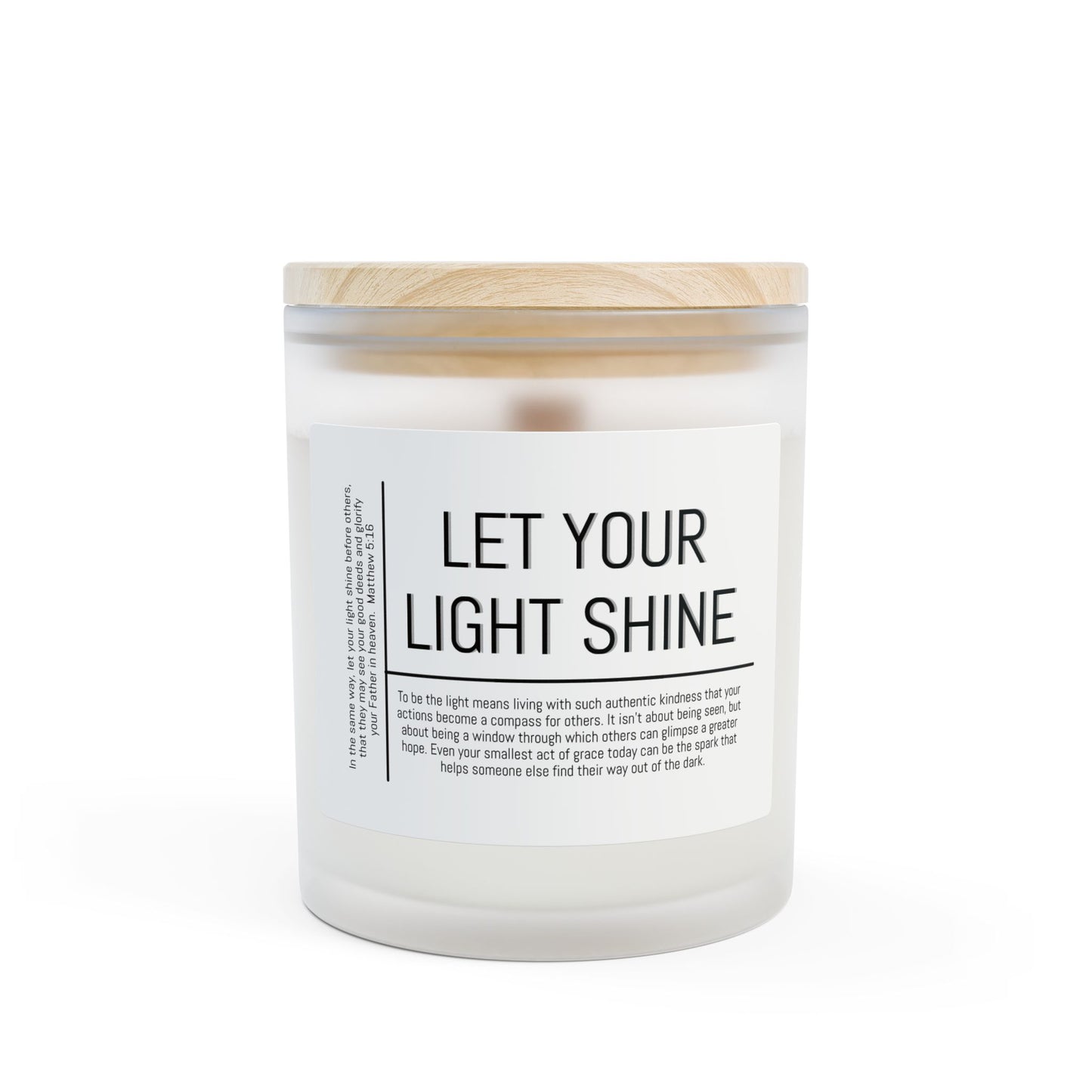 Let Your Light Shine Candle Frosted Glass Jar | 11oz Soy Candle