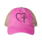 Women's Washed Mesh-Back Heart Cross Ballcap