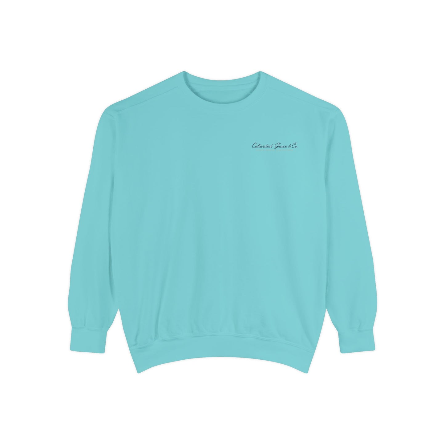 Script Cultivated Grace Co. Logo Sweatshirt — Comfort Colors Garment-Dyed Crewneck