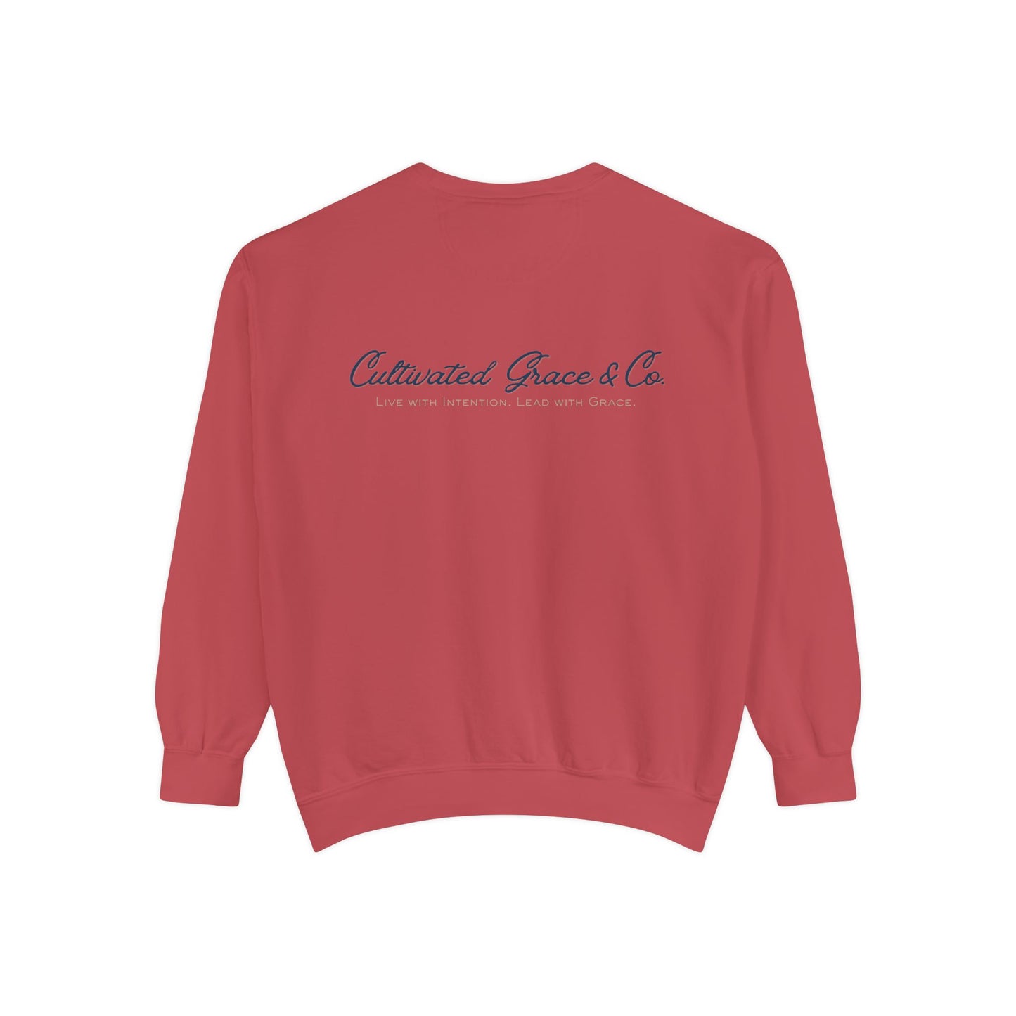 Script Cultivated Grace Co. Logo Sweatshirt — Comfort Colors Garment-Dyed Crewneck