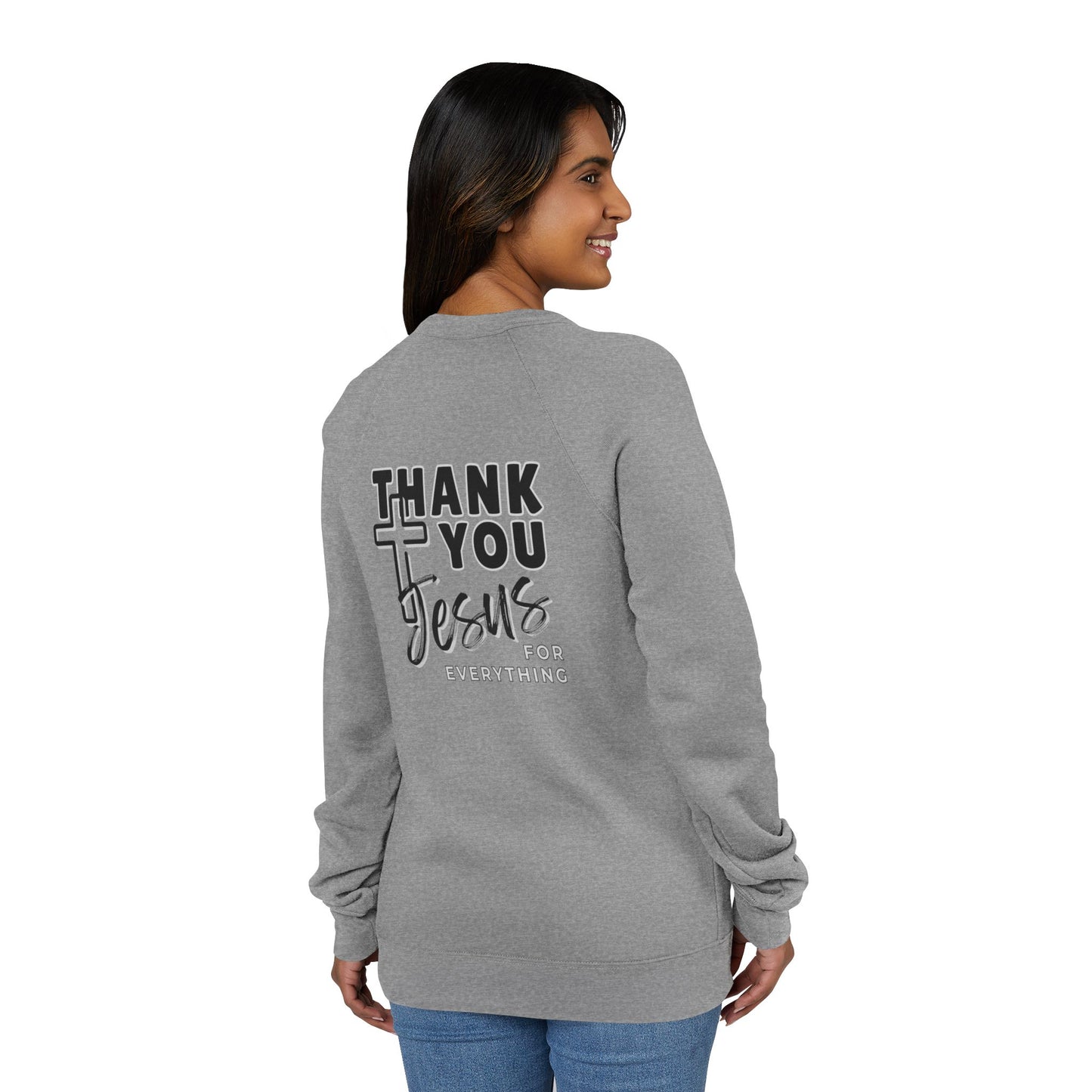 Cross Thank You Jesus Sweatshirt - Soft Bella-Canvas Faith Christian Crewneck