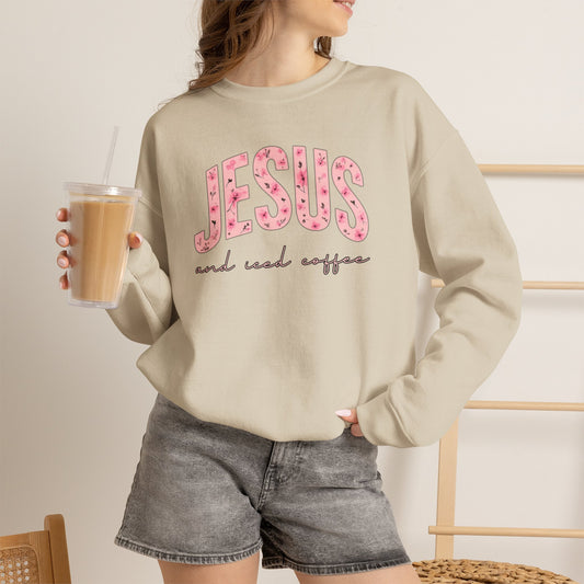 Jesus and Iced Coffee Crewneck Sweatshirt