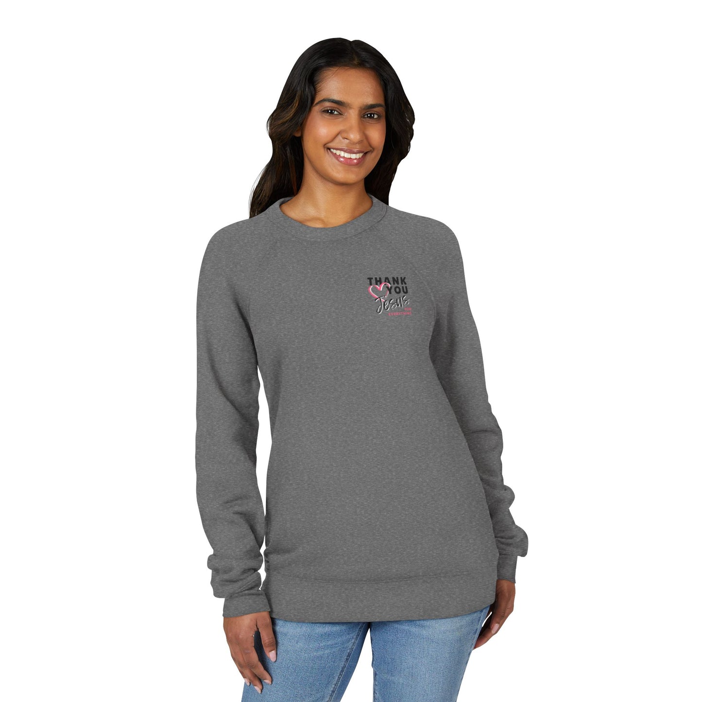 Heart Thank You Jesus Sweatshirt - Cozy Soft Bella-Canvas Faith Christian Crewneck