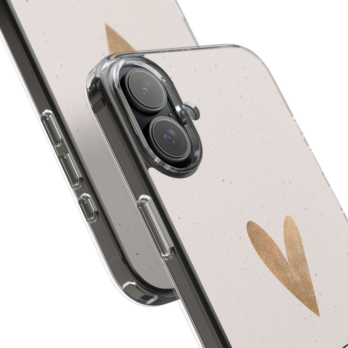 Gold Heart with Scripture phone case | Clear Impact-Resistant Case