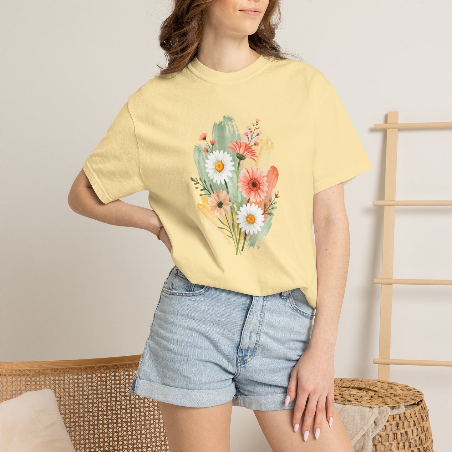 Watercolor Floral Graphic T-Shirt | Comfort Colors