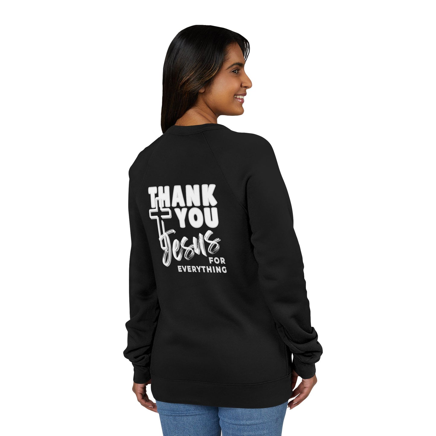 Cross Thank You Jesus Sweatshirt - Soft Bella-Canvas Faith Christian Crewneck