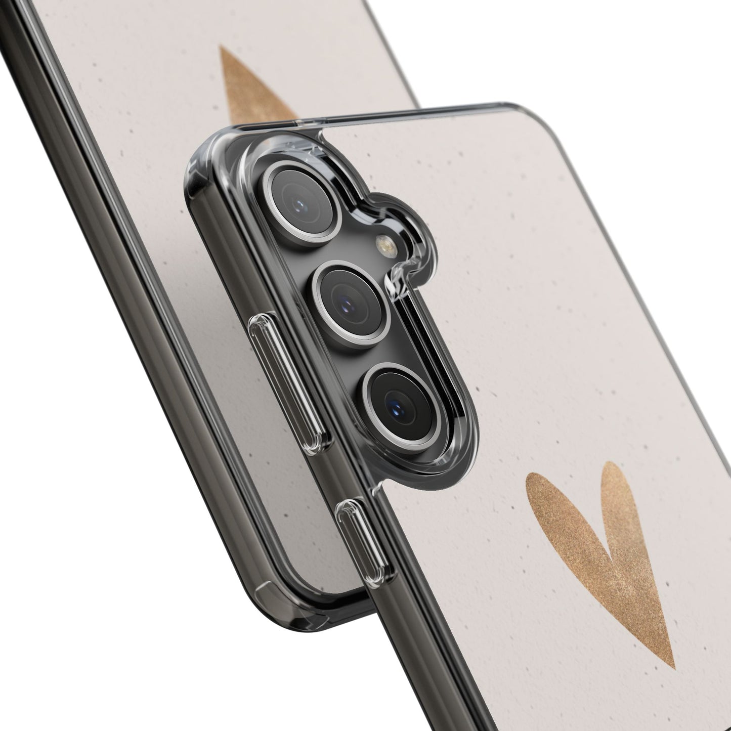 Gold Heart with Scripture phone case | Clear Impact-Resistant Case