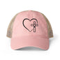 Women's Washed Mesh-Back Heart Cross Ballcap