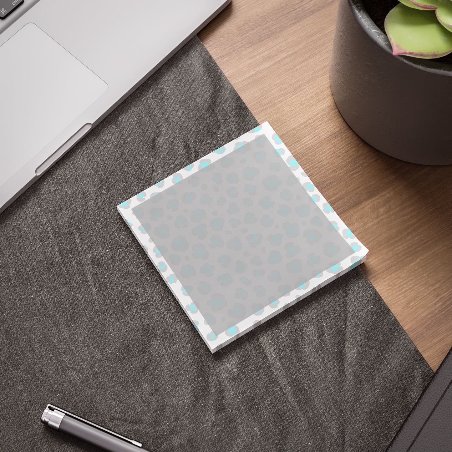 Aqua Leopard Print Post-it Note Pads – Cute Animal Print Sticky Notes