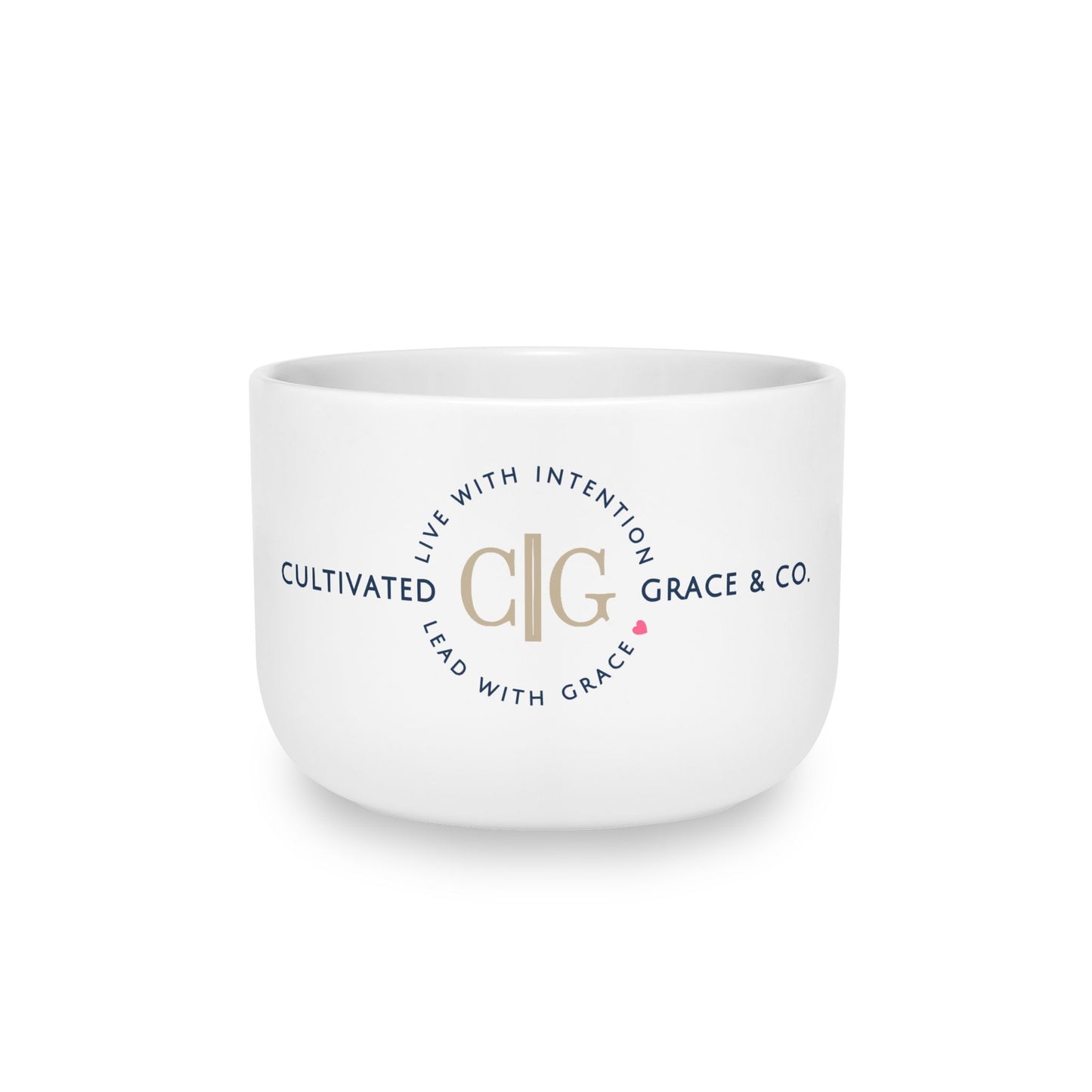 Cultivated Grace 25oz Ceramic Latte Mug — Monogram Logo Coffee Cup