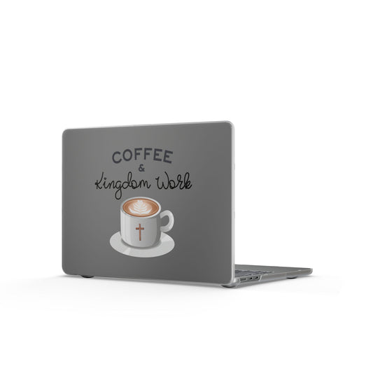 Matte MacBook Case — “Coffee & Kingdom Work” Christian Laptop Skin