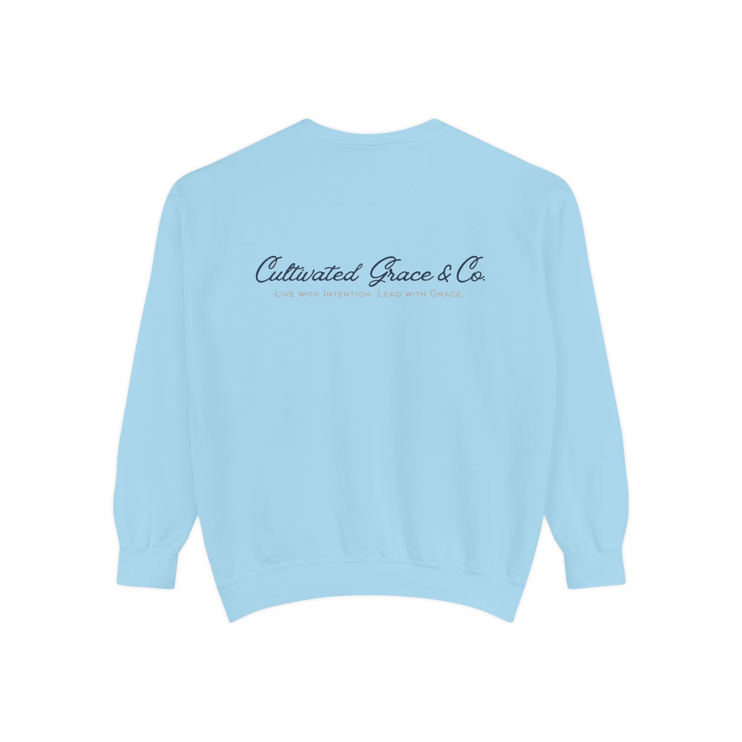 Script Cultivated Grace Co. Logo Sweatshirt — Comfort Colors Garment-Dyed Crewneck