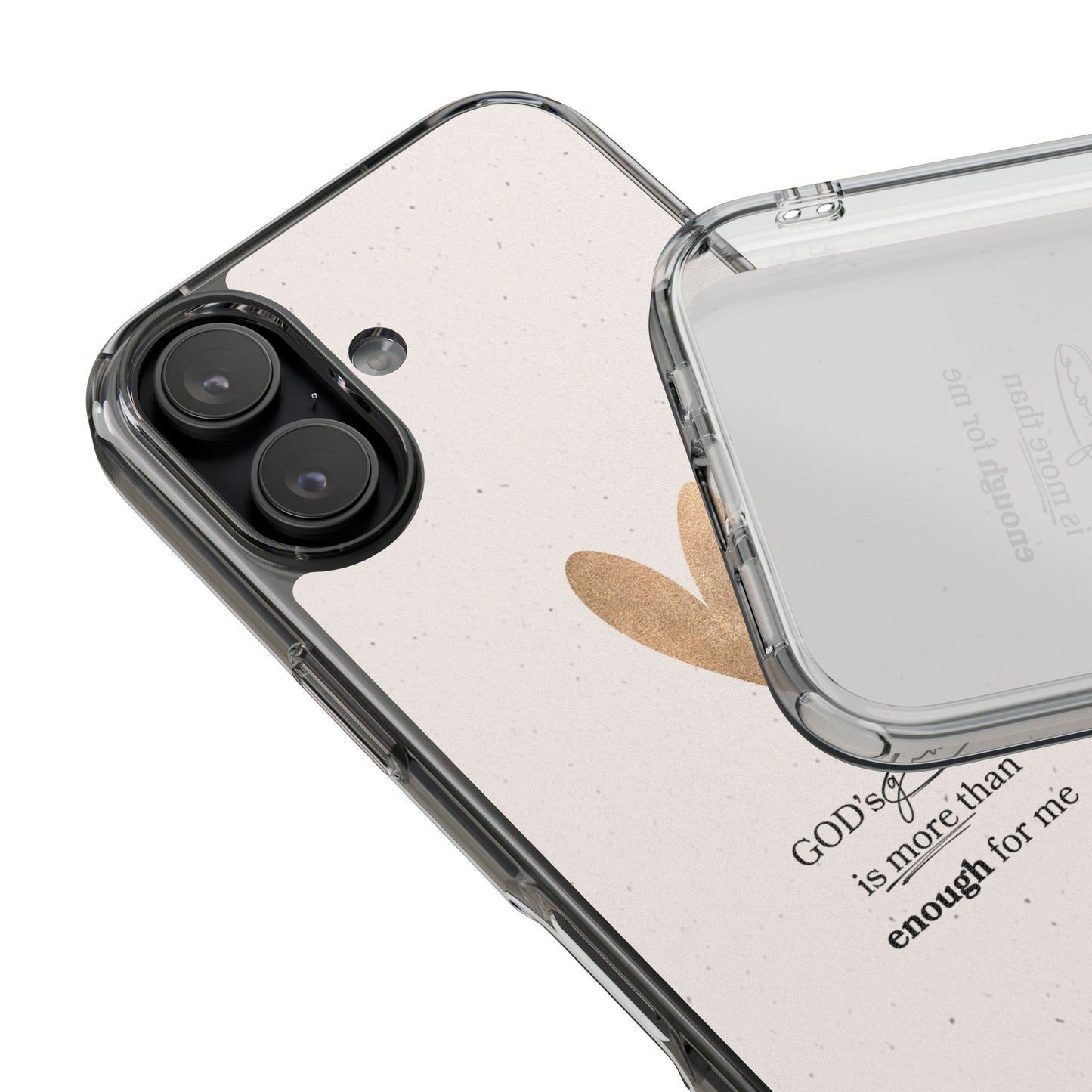 Gold Heart with Scripture phone case | Clear Impact-Resistant Case